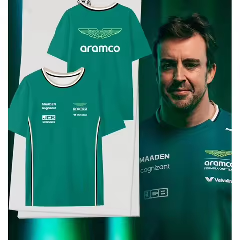 Aston Martin Team T-Shirt Racing 3D Print T-Shirt Aramco Team Jersey 2026 Fernando Alonso 14 Jersey 