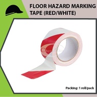 FLOOR HAZARD MARKING TAPE (RED/WHITE)