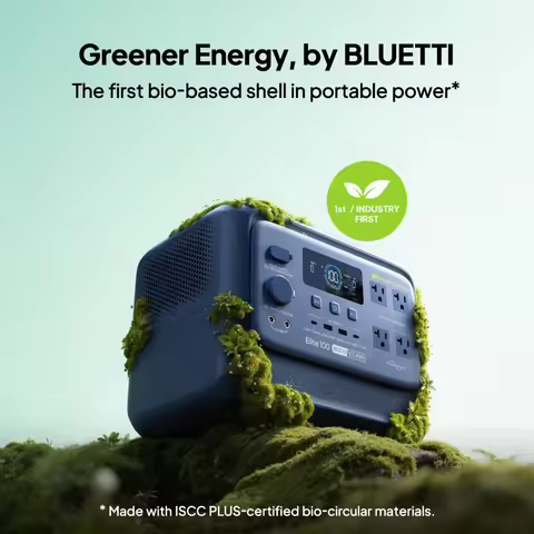 Bio-based Portable Power Station 1024Wh 1800W AC Outlets 3600W Surge Solar Generator Camping Outages