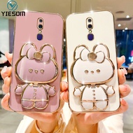 Cute Rabbit Folding Stand Phone Case OPPO F9 F11 Pro F7 F5 F11 F9 Make up Mirror Portable Phone Bracket Holder Cover