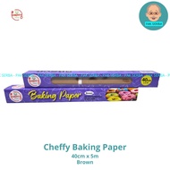 CHEFFY Baking Paper Brown 40cm x 5m / Kertas Baking / Baking Paper Kue / Baking Paper Oven / Baking