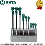 SATA 09117 9PCS T-HANDLE BALL POINT HEX KEY SET / ALLEN KEY / HEXAGON KEY / T HANDLE HEX KEY / ALLEN