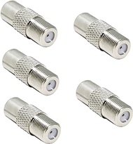 PAL Male to F Female, 5-Pack TV Plug Coaxial Coax Connector Convertor RFAdapter for European TV, Antenna, Tuner