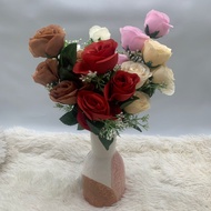 (5 Heads) Artificial Flower Rose Bud/ Bunga Rose/ Bunga Hiasan/ Bunga Kahwin/ Bunga Palsu/ Bunga Pla