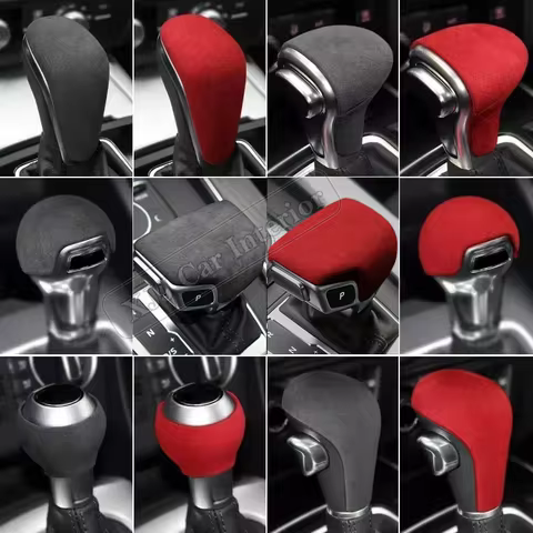 For Audi A3 8p 8v A4 b8 b9 A5 Q5 A6 c7 c6 Q7 Q3 TT A7 A8 Q3 Suede Gear Shift Knob Trim Cover Car Int