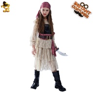 Halloween Girls Lace Pirate Skirt Girl Pirate Cos Party Costume Pirate Stage Performance Costume 240