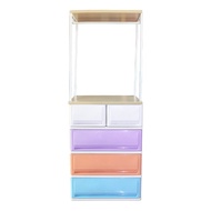 ออกใบกำกับภาษีได้ UP ตู้ลิ้นชักพลาสติก (ท็อปไม้ 2ชั้น) SUMO-KLOSET T2-W2 (4 ชั้น) มีเก็บปลายทาง วัสด