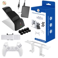 Ps5 Accessory Set Ps5 Controller Base Charger Ps5 Camera Cover Handle Joystick Cap Silicone Cover Ps