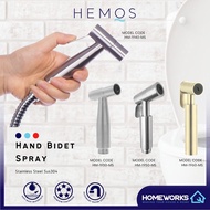 HEMOS SUS 304 STAINLESS STEEL HIGH PRESSURE HAND SPRAYER BIDET SETS WITH 120CM HOSE HM-1930, 1940