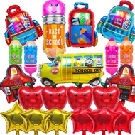 21 Pieces Back to School Balloons School Bus Pencil Foil Balloons First Day of School Balloons Schoo