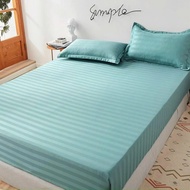 Hotel Cotton Sheet Set (1 sheet, 2 pillowcases, 1 pillowcase) 3F Striped Bed Sheet, Genuine Bedding