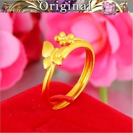 Exaggerated aesthetic literary peony ladies flower ring Cincin emas 916 tulen 2022 new style good