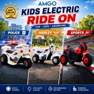 AMGO Ride On Kids Motor Bike Electric Motor Budak Motor Elektrik Superbike 电动自行车 电动机车 Police
