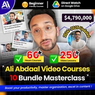 Ali Abdaal 10 Video Courses Bundle ( Direct Watch On Gdrive ) Part-Time YouTuber Academy/Camera Conf