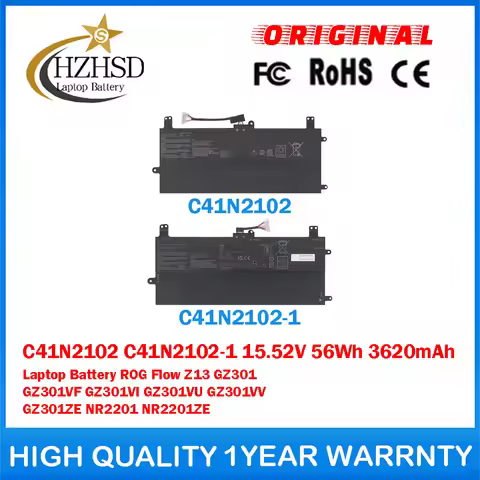 C41N2102 C41N2102-1 15.52V 56Wh Genuine Original Laptop Battery For ASUS ROG Flow GZ301 GZ301VF GZ30