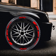 Racing Car Tire Stickers 3D Rubber Car Wheel Tire Conjoined Letters Decal GT Racing Sports Tayar Tyr