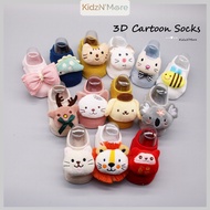 *4 For RM15* 0-1Y Baby Newborn 3D Cartoon Socks Animal Anti Slip Stockin Bayi