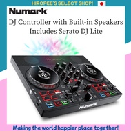 NUMARK Portable DJ Mixer with Built-in Speakers, Serato DJ Lite Included, Streaming Capability, LED 