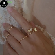 BL 4 Pcs Bohemian Geometric Rings Sets Butterfly Knuckle Finger Ring Set For Women Fashion Jewelry G