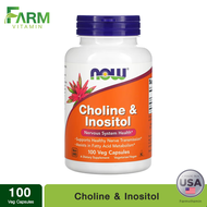 NOW Foods, Choline &amp; Inositol, 100 Veg Capsules