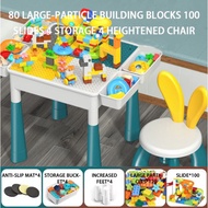 Multifunctional Building Table Kids Activity Big Building Blocks Compatible Educational Children Tab