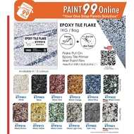 SMART Paint EPOXY FLAKES FLOOR (1kg FLAKES/1L Tile Primer/1L Clear Top Coat/Anti Slip Polymer) Heavy Duty Toilet Floor