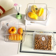 Fruit tray, beautiful bread tray, tray with lid, transparent buffet tray. Square. Transparent Transp
