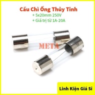 Fuse 5x20mm 250V glass tube 1A, 2A, 3A, 4A, 5A, 6A, 10A, 15A, 20A, 5* 20mm tube fuses of all types