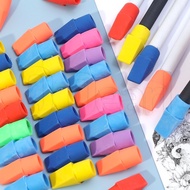 20Pcs Colored Pen Holder Erasers/ Removable Pencil Eraser/ Easy To Wipe Eraser Pencil Cap For Studen