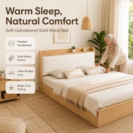 【𝟰-𝗛𝗼𝘂𝗿 𝗗𝗲𝗹𝗶𝘃𝗲𝗿𝘆】Katil Queen Solid Wood Bed Frame Queen Single Bed Frame 5/6ftX6'5 150/180X200cm 实木床