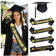 ONLYEMY Graduation Cap, Black Polyester Bachelor Cap, Bachelor Degree Matte  Elastic Strap Graduatio