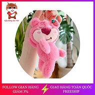 Móc khóa gấu bông gấu dâu Lotso size to 16cm treo balo túi ví thời trang