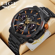 LIGE New Smart Watch Men Outdoor Sports Fitness Bracelet LED Lights During Night Training Watches Bluetooth Call Smartwatch Men