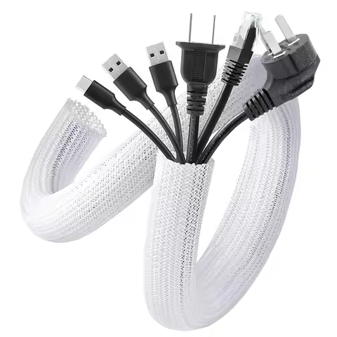 Braided Cable Sleeve PET Nylon Wrapping Cable Casing Cable Sleeve Wire For Desk PC TV Wire Protector