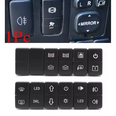 1Pc Car LED Light DRL Power Horn Mirror Heating Garage Door Double Switch For Toyota Land Cruiser Pr