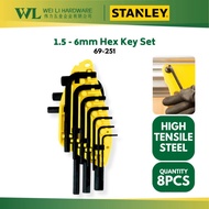 STANLEY 8Pcs MM Size Hex Key Set 69-251 / Allen Key Set Heavy Duty / Kunci Allen Key