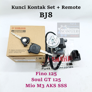 Kunci Kontak Set BJ8 + Remote Yamaha Fino 125 Soul Gt 125 Mio M3 AKS SSS Konci Set Presisi dan Awet 