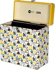 arkrocket x ELVIS Vintage Vinyl Record Storage and Carrying Case, Fits All Standard Records - 33 1/3