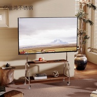[in stock] TV floor stand with wheels, made of stainless steel, suitable for living room and bedroom