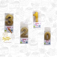 LILIN GOLD BIRTHDAY NUMBER CANDLES BIRTHDAY NUMBER CANDLES