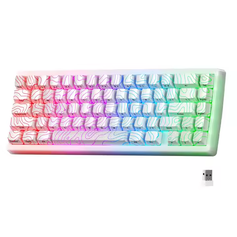 XVX M67 JadeStone Mechanical Keyboard With IMD-Tech Keycaps 60% Percent Thocky Creamy Wireless Mecha