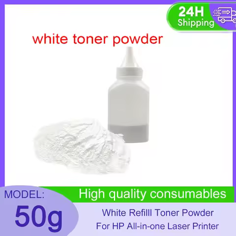 1pc 50g White Refilll Toner Powder Compatible 50g 1pc For HP All-in-one Laser Printer White Toner Ca