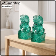 Gazechimp 2 Pieces Chinese Pair of Guardian Lions Feng Shui Pair of Foo Dogs Tabletop Guardian Lion 