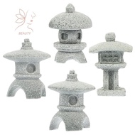 [maybeauty] Retro Gazebo Chinese Lanterns Mini Pagoda Model Decoration Stone Miniature Statue Sandst