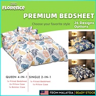 4in1 Bedsheet Queen / 2in1 Single Cotton Premium Cadar Bedsheet Set Sarung Tilam Cadar Getah Keliling Cadar