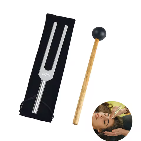 Miwayer 432Hz Tuning Fork Set w/gavel /Bag/Cleaning Cloth/for Healing, Relaxing, Strengthen Chakra, 