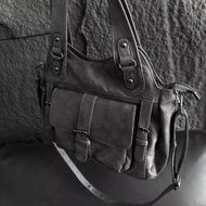 Halloween MBTI Casual Shoulder Bag Women Grey Gothic Y2k Solid Color Fashion Bag Large Capacity Comm