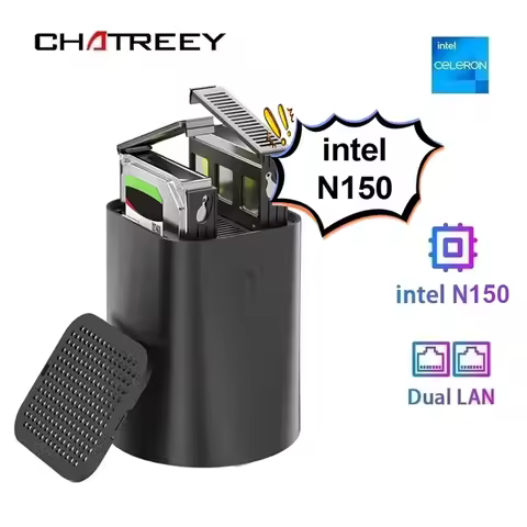 Chatreey NAS Mini PC Intel Celeron N150 Windows 11 Computer Dual 2.5G LAN Firewall Server