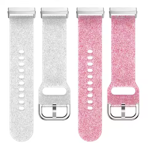 Glitter Band for Fitbit Versa 4 Correa Sense 2 Strap Sport Luminous Silicone Wristband for Fitbit Ve