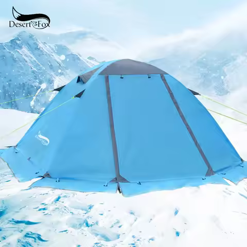 Desert&Fox Winter Tent with Snow Skirt 2 Person Aluminum Pole Tent Lightweight Backpacking Tent for